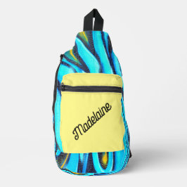 Graffiti Blue Yellow Modern Crossbody Bag