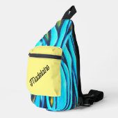 Graffiti Blue Yellow Modern Crossbody Bag (Rechte Ecke)