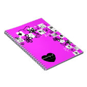 Graffiti-Blume und Karo-Notebook Notizblock (Rechte Seite)