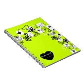Graffiti-Blume und Karo-Notebook Notizblock (Rechte Seite)