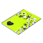 Graffiti-Blume und Karo-Notebook Notizblock (Linke Seite)
