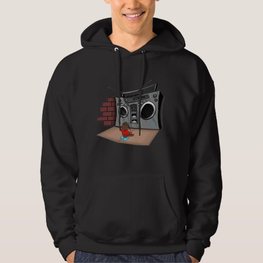 Graffiti Boom Box Break Dance Cartoon Hoodie (Vorderseite)
