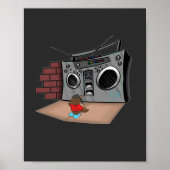 Graffiti Boom Box Break Dance Cartoon Poster (Vorne)