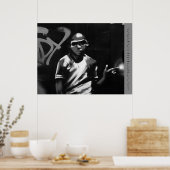 Graffiti Boy black Poster (Küche)