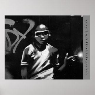 Graffiti Boy black Poster