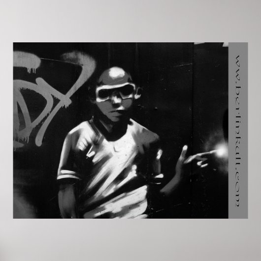 Graffiti Boy black Poster (Vorne)