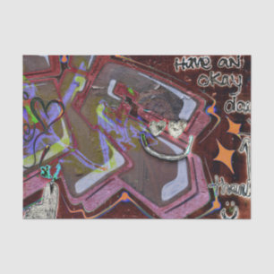 Graffiti Braun Pink Urban Grunge Straßenwandkunst Seidenpapier