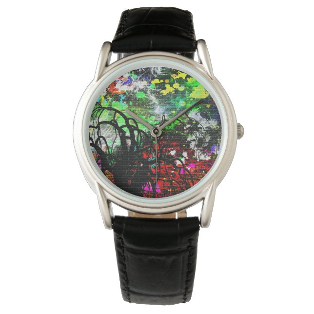 Graffiti Brick Wall Armbanduhr (Vorderseite)