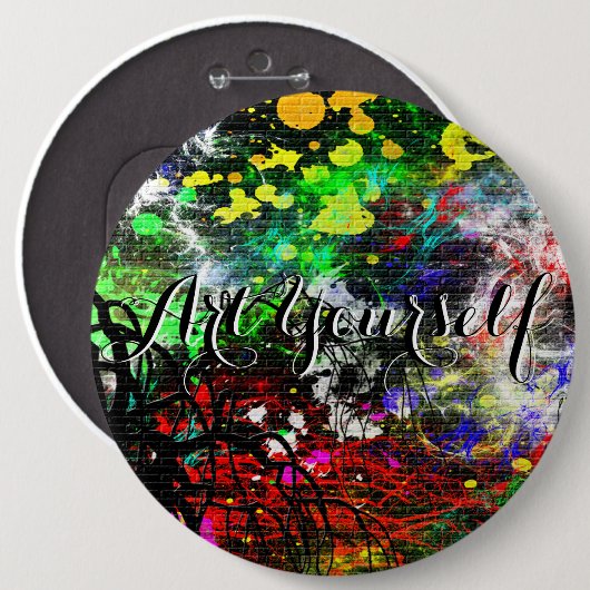 Graffiti Brick Wall Button (Vorne & Hinten)