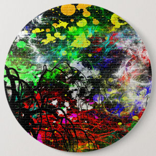 Graffiti Brick Wall Button