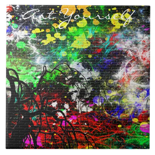 Graffiti Brick Wall Fliese (Vorderseite)