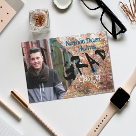 Graffiti Brick Wall Grad Bekanntgabe Foto-Karte Einladung