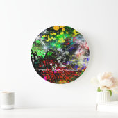 Graffiti Brick Wall Große Wanduhr (Zuhause)