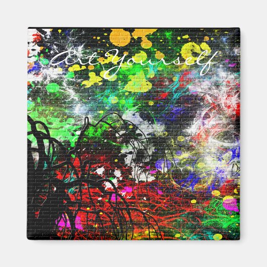 Graffiti Brick Wall Magnet (Vorne)