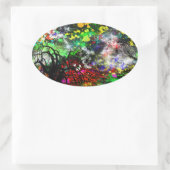 Graffiti Brick Wall Ovaler Aufkleber (Tasche)