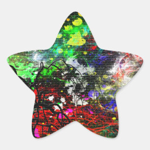 Graffiti Brick Wall Stern-Aufkleber