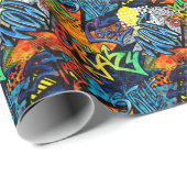 Graffiti Bricks: Urban Abstrakt Geschenkpapier (Rolleneckpunkt)