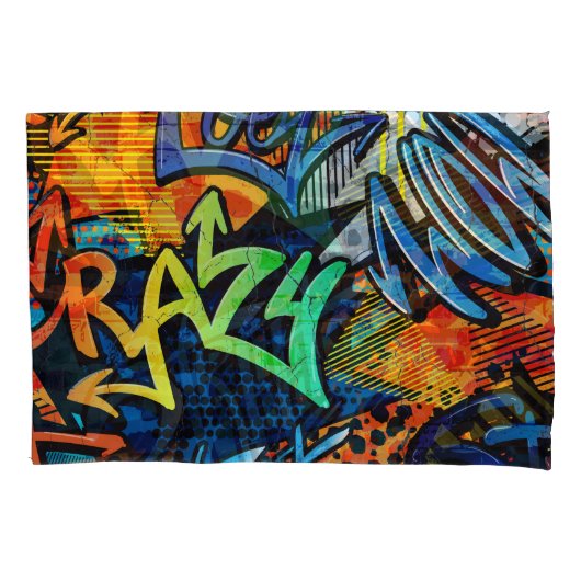 Graffiti Bricks: Urban Abstrakt Kissenbezug (Vorderseite)