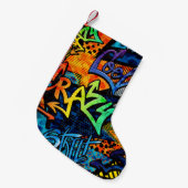 Graffiti Bricks: Urban Abstrakt Kleiner Weihnachtsstrumpf (Vorderansicht (hängend))