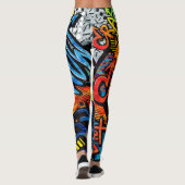 Graffiti Bricks: Urban Abstrakt Leggings (Rückseite)
