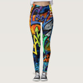 Graffiti Bricks: Urban Abstrakt Leggings (Vorderseite)