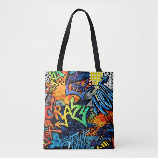 Graffiti Bricks: Urban Abstrakt Tasche (Vorderseite)