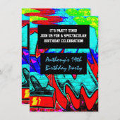 Graffiti Briefe zum Geburtstag Einladung (Vorne/Hinten)