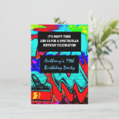 Graffiti Briefe zum Geburtstag Einladung (Stehend Vorderseite)