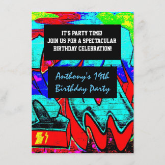 Graffiti Briefe zum Geburtstag Einladung