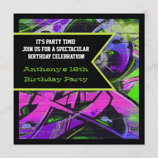 Graffiti Briefe zum Geburtstag Einladung