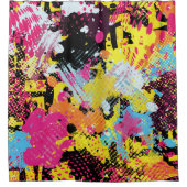 Graffiti bright psychedelic seamless pattern illus duschvorhang (Vorderseite)