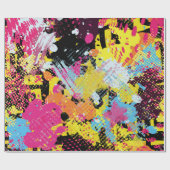 Graffiti bright psychedelic seamless pattern illus geschenkpapier (Flach)