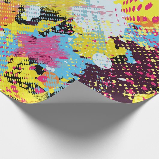 Graffiti bright psychedelic seamless pattern illus geschenkpapier (Ecke)