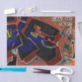 Graffiti Brown Black Painted Urban Street Wall Art Seidenpapier (Handwerk)