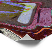 Graffiti Brown Pink Urban Grunge Street Art Poster (Ecke)