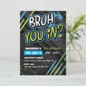 Graffiti Bruh? Boys Geburtstagsparty Einladung (Stehend Vorderseite)