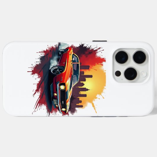 Graffiti Burnout Muscle Car Phone Case (Rückseite (Horizontal))