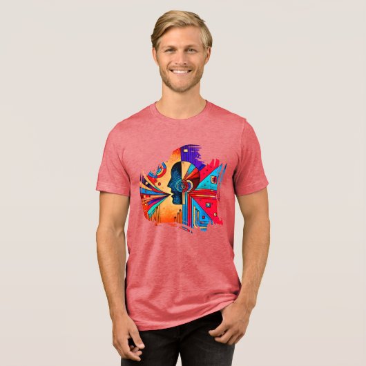 Graffiti Burst - Urban Abstrakt Street Art T-Shirt Tri-Blend Shirt (Vorderseite voll)