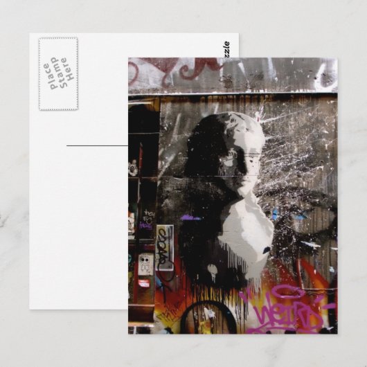 Graffiti Bust Postkarte (Vorne/Hinten)