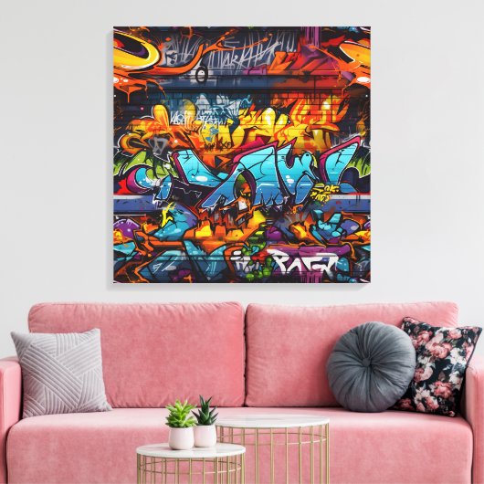 Graffiti Canvas Print Leinwanddruck (Insitu (Wohnzimmer))