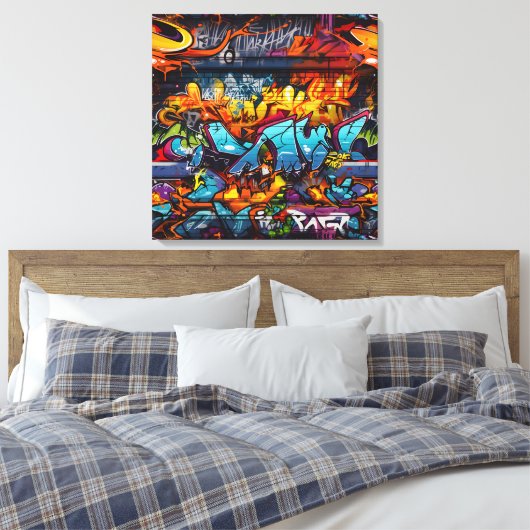 Graffiti Canvas Print Leinwanddruck (Insitu (Schlafzimmer))