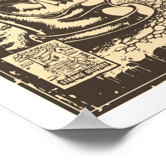 Graffiti - CANZILLA - Retro SciFi Monster Comic Poster (Ecke)