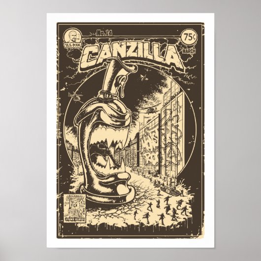 Graffiti - CANZILLA - Retro SciFi Monster Comic Poster (Vorne)