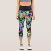 Graffiti Carnival Capri Leggings (Vorderseite)