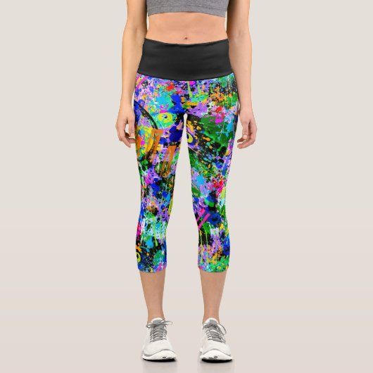 Graffiti Carnival Capri Leggings (Vorderseite)