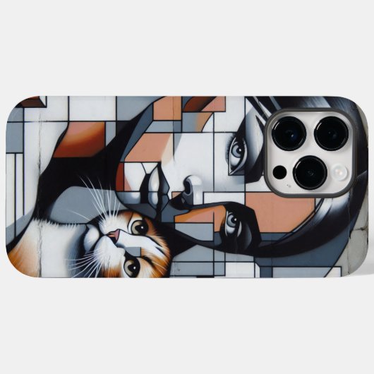 Graffiti Cat Lady Case-Mate iPhone Hülle (Rückseite (Horizontal))