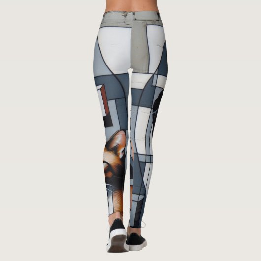 Graffiti Cat Lady Leggings (Rückseite)