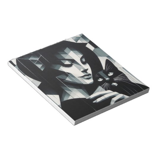 Graffiti Cat Lady Notizblock (angewinkelt)