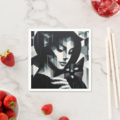 Graffiti Cat Lady Serviette (Beispiel)