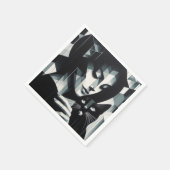 Graffiti Cat Lady Serviette (Ecke)